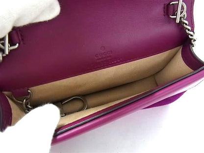 Gucci 476432 2134 Velour Chaihoulder Bag Crossbody Ladies Purple Bk6303