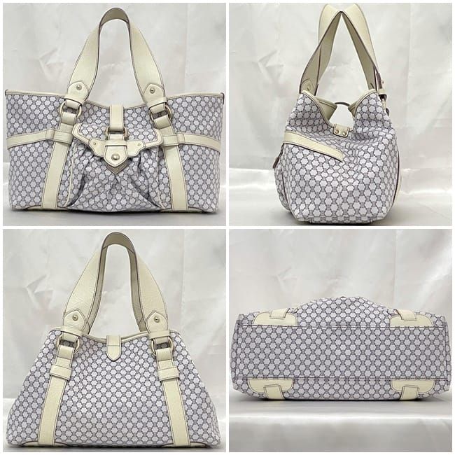 Celine Tote Bag White Purple Pastel Color Macadam Excellent Condition