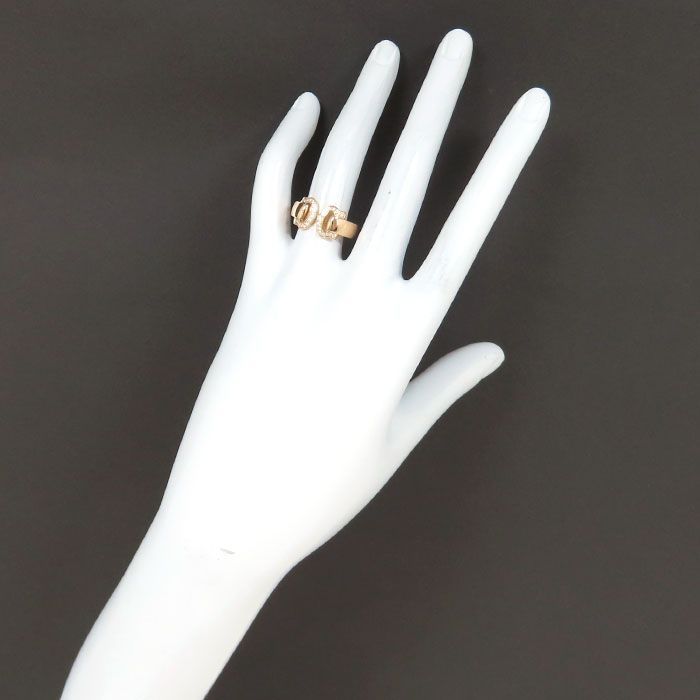 Cartier 2C Bouclecse Diamond Ring 18K Pink Gold 750 Pink Gold Diamond #53