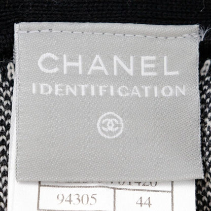 Chanel Sport Line Side Logo 03A P22075v01420 Wool Black Women's Cardigan