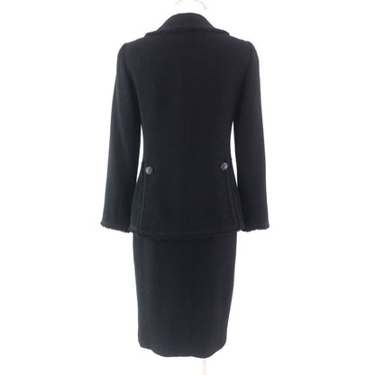 CHANEL 10P P37602/p37736 Tweed Jacket + Skirt Setup With Coco Mark Buttons