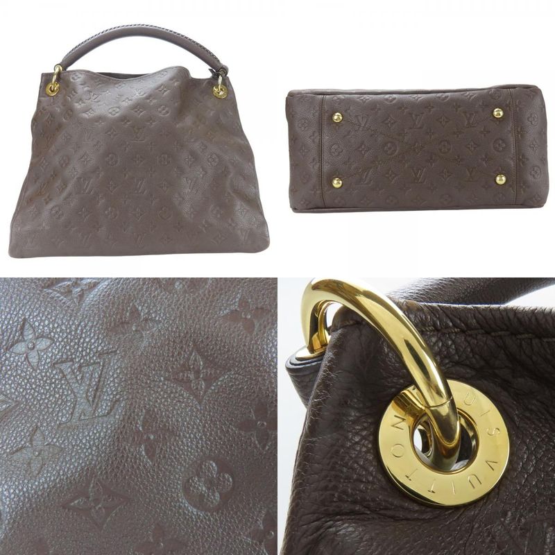 Louis Vuitton Shoulder Bag Artsy MM M94171 Monogram Empreinte Dark Brown Gold