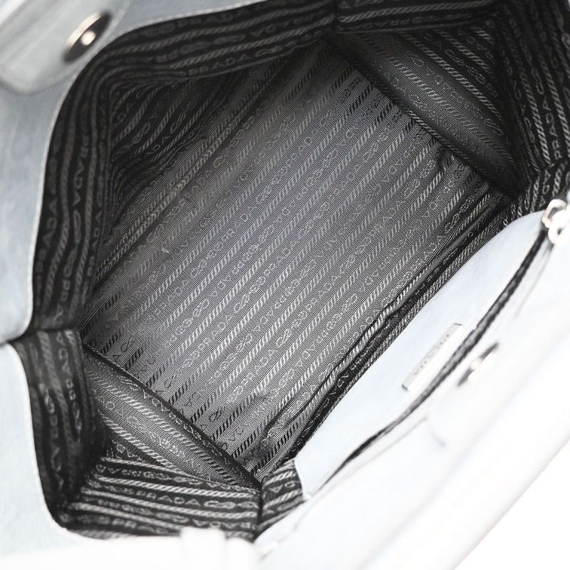 Prada Hand Shoulder Bag 2way Gray Leather 88ka908