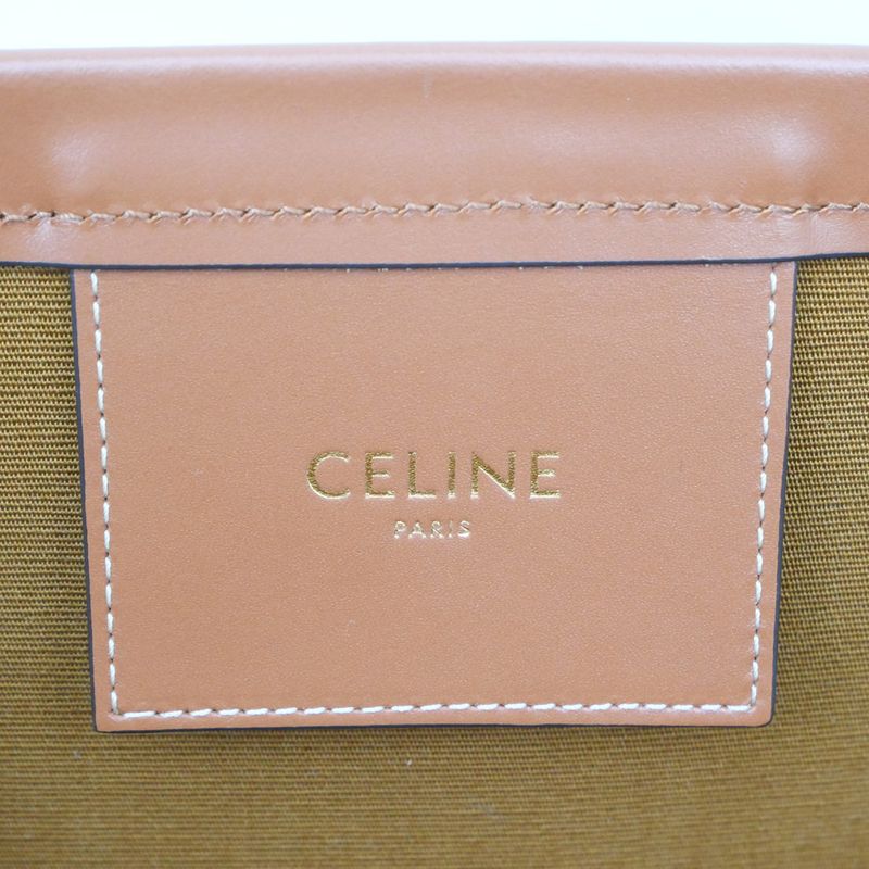 Celine Coufan Brown Triomphe Canvas Tote Bag Multicolor Logo Ladies