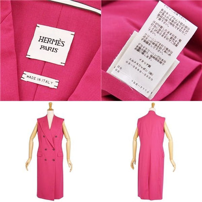 Hermes Coat Long Gilet Sleeveless Wool Serie