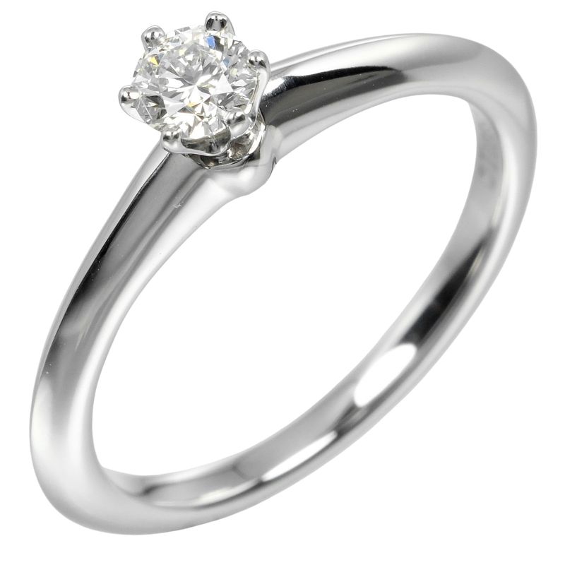 Tiffany & Co Solitaire 0.23ct Pt950platinum × Diamond #11 Ladies 4.32g Ring