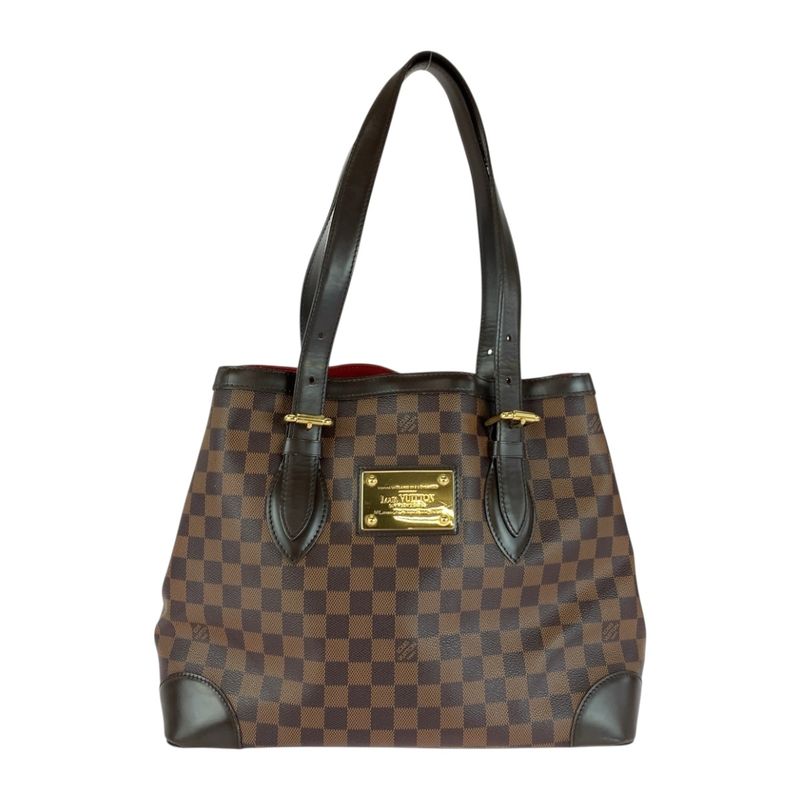 Louis Vuitton Damier Hampstead MM Brown Gold Hardware PVC N51204 Tote Bag