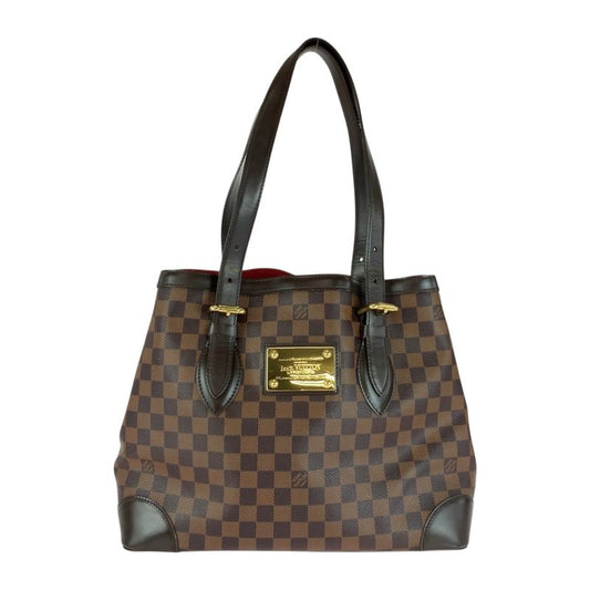 Louis Vuitton Damier Hampstead MM Brown Gold Hardware PVC N51204 Tote Bag