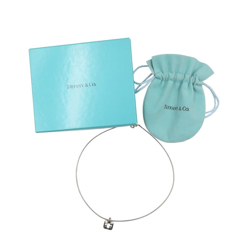 Tiffany & Co Open Cross Square Silver 925 Pendant Necklace 0938 Tiffany & Co