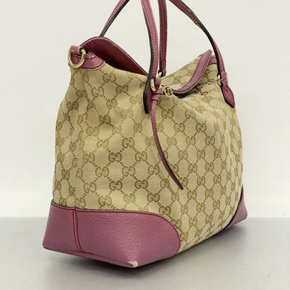 Gucci Handbag GG Canvas 353120 Canvas Brown Pink Gold Hardware Women
