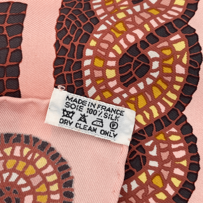 Hermes Carré 90 SOUS LE Cedre Silk Scarf Pink Under Himalayan Cedars