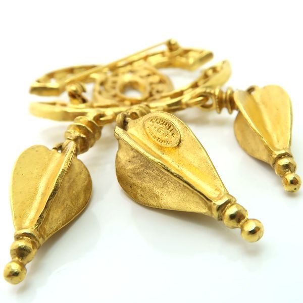 Chanel Brooch 95A Vintage Coco Mark GP With Box Chanel Vintage