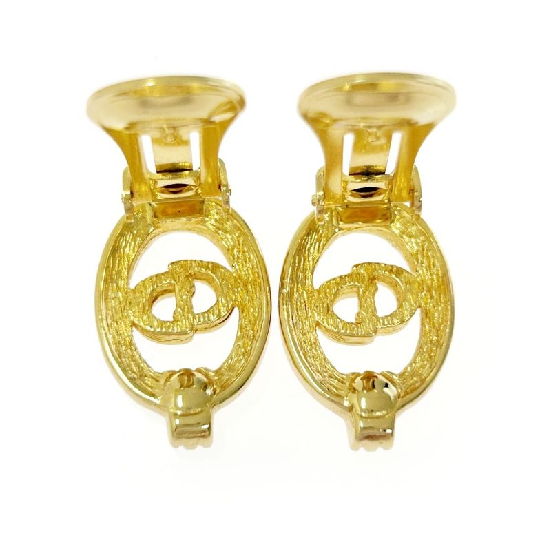 Christian Dior GP Rhinestone CD Logo Earrings Ladies Gold 419038 Earrings