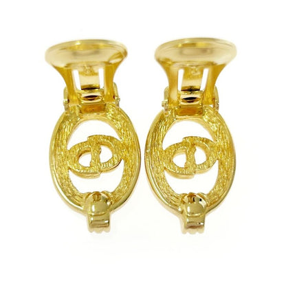 Christian Dior GP Rhinestone CD Logo Earrings Ladies Gold 419038 Earrings