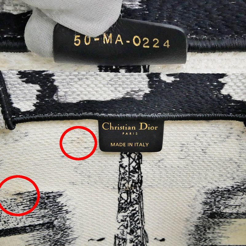 Christian Dior Book Tote Eiffel Tower Monotone Black And White Handbag