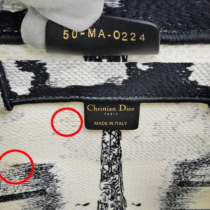Christian Dior Book Tote Eiffel Tower Monotone Black And White Handbag