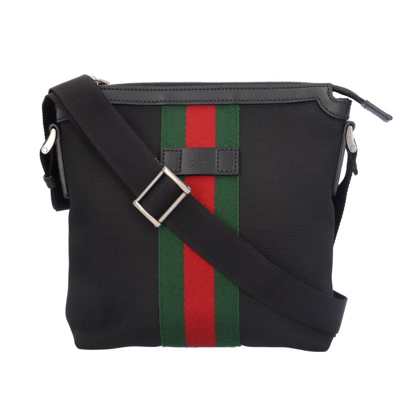 Gucci Sherry Line Shoulder Bag Canvas 631195 Black Men's Gucci Preowned Gucci