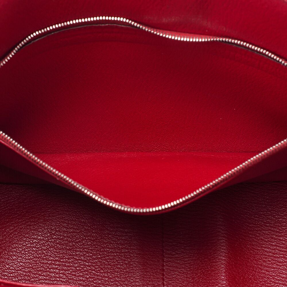 Hermes Gipsyère 34 Shoulder Bag Taurillon Clemence Rouge Casaque (silver