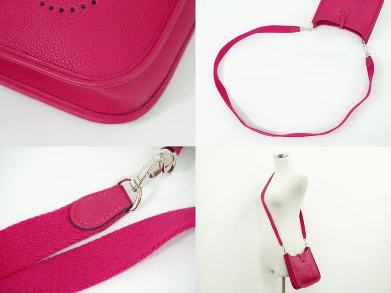 Authentic Hermes Evelyne TPM Taurillon Clemence Leather Shoulder Bag Pochette Y