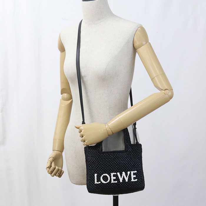 Loewe Tote Mini Loewe Font Alf1v46x01 Handbag Raffia Women's