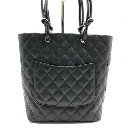 Chanel CC Logo Cambon Leather Tote Black