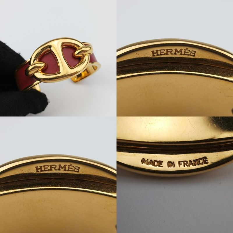 Hermeschaine D'ancre Cuff Gold And Wine Red GP