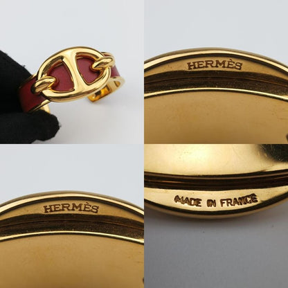 Hermeschaine D'ancre Cuff Gold And Wine Red GP