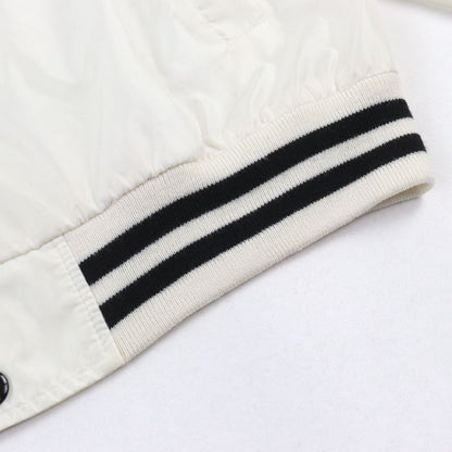 Celine 2w365495m Back Logo Bicolor Nylon Jacket Teddy Blouson White Black 44