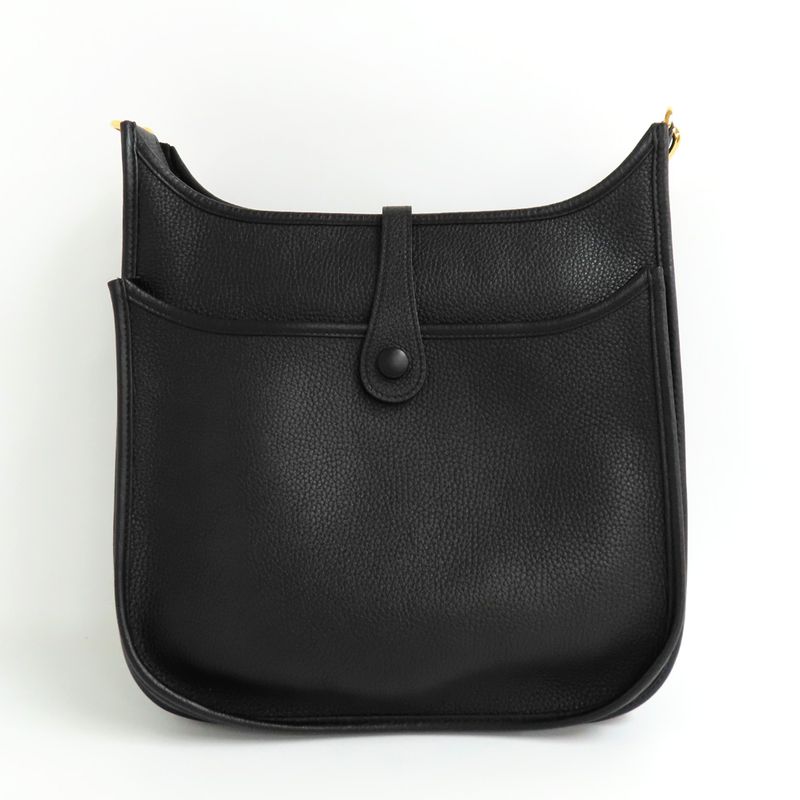 Hermes Evelyne 3 PM Black Taurillon Clemence Gold Hardware Y Engraved