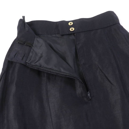 CHANEL Vintage 150466d4 A250078 100% Linen 100% Silk Lining Logo Button Tight