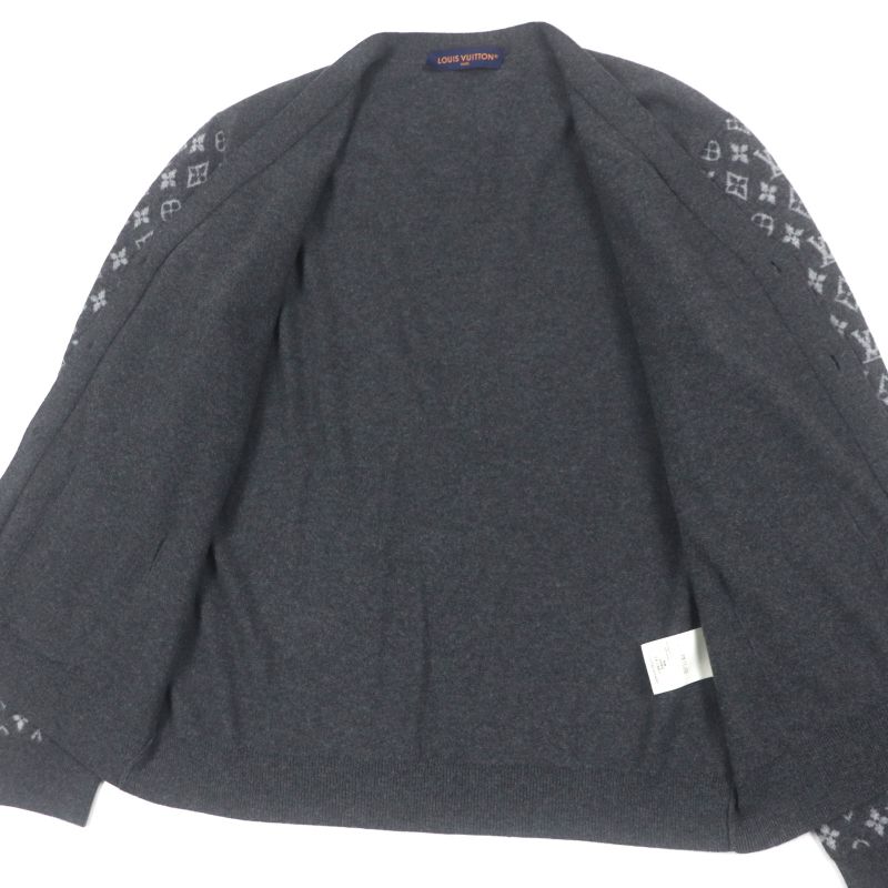  Louis Vuitton 23SS 1aatly Wool Cashmere Monogram Mix Logo Button V-neck Knit