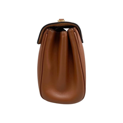 Celine Shoulder Bag Teen Soft 16 Caisse 196853 Calfskin Tan Brown Gold Hardware