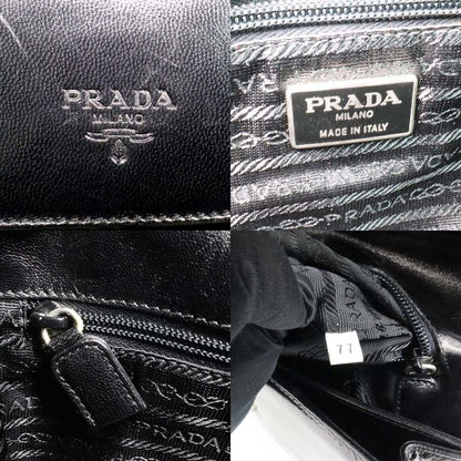 Prada Plachain Shoulder- B6380 Black Nappa Swing Leather Ladies Bag