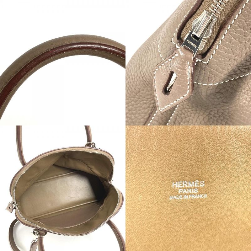 Hermes Handbag Bollide 31 Bollide 31 Taurillon Clemence Etoupes Gray