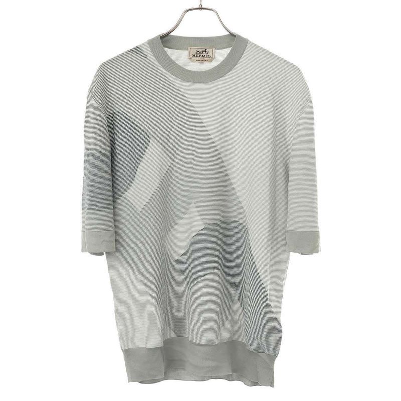 Hermes 25ss Chaîne D'ancre Big Mayon Short Sleeve Knit Sweater Gray M