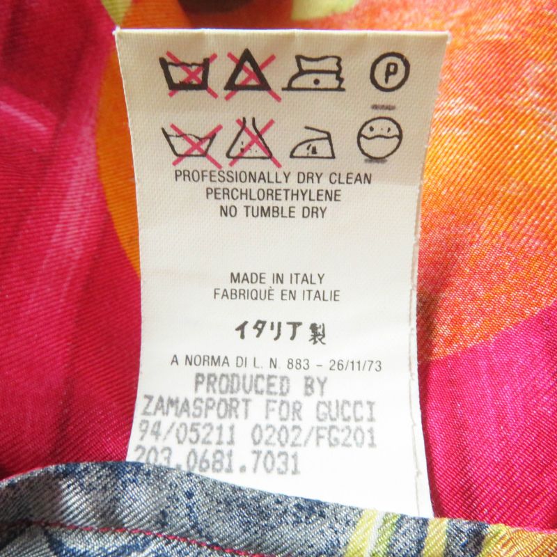 Gucci Vintage 1994 Tom Ford Period 100% Silk With Gold Buttons Fruit Print