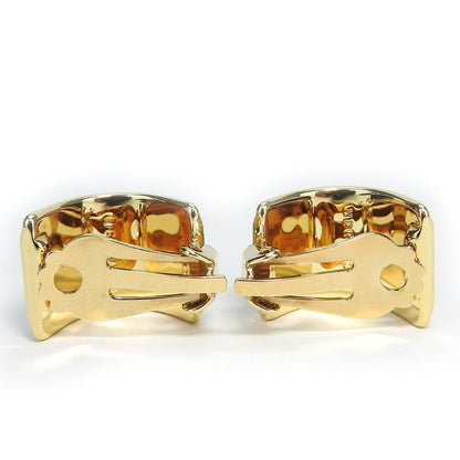 Hermes Earring Emile Metal Cloisonne Multicolor Gold Navy Blue Lion Accessory