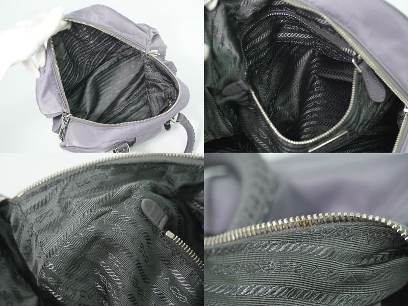 Authentic Prada Nylon Handbag Gray Bag Used [follow-up Discount