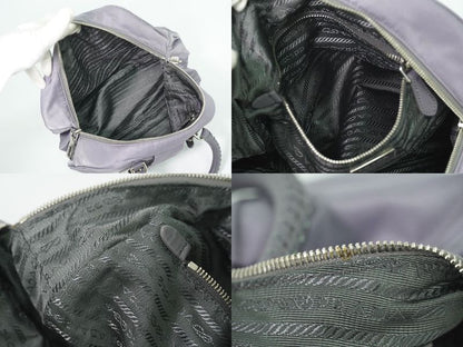 Authentic Prada Nylon Handbag Gray Bag Used [follow-up Discount