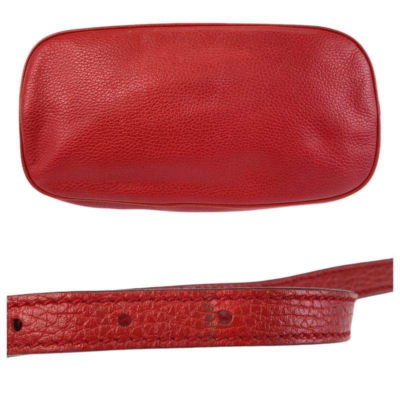 Gucci Interlocking Red Gold Hardware Leather 449662 Handbag Shoulder Bag 2way