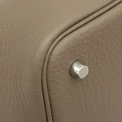 Hermes Handbag Picotin Lock MM Taurillon Clemence Etoupe Silver Hardware Never