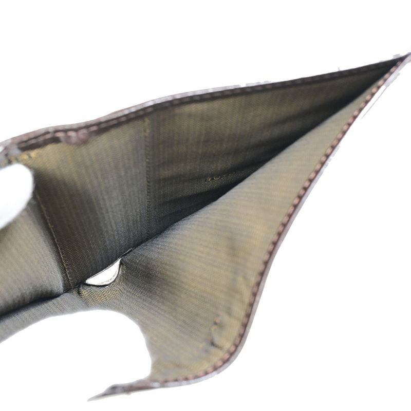 Fendi Bifold Wallet Zucca Pattern Clasp Leather 09bs116