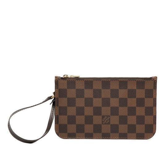 Louis Vuitton Damier Neverfull PM Attached Brown PVC Leather Women Louis Vuitton