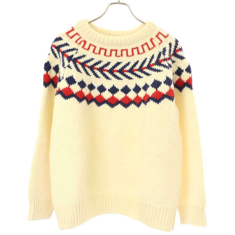 Celine 21aw Oversize D Shetland Crewneck Sweater 2a38q107o Ivory XS