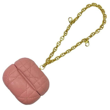 Christian DIOR Cannage Airpods Pro Case Earphone Case Lambskin Leather Pink
