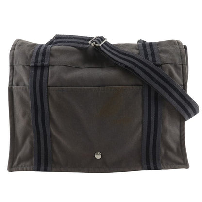 Hermes Fourre Tout Bassas MM Cotton Canvas Gray Unisex Shoulder Bag