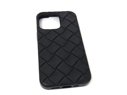 Bottega Veneta Intrecciato Rubber Iphone16 Pro Phone Case In Black Bk7370