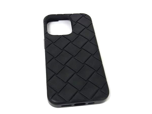 Bottega Veneta Intrecciato Rubber Iphone16 Pro Phone Case In Black Bk7370