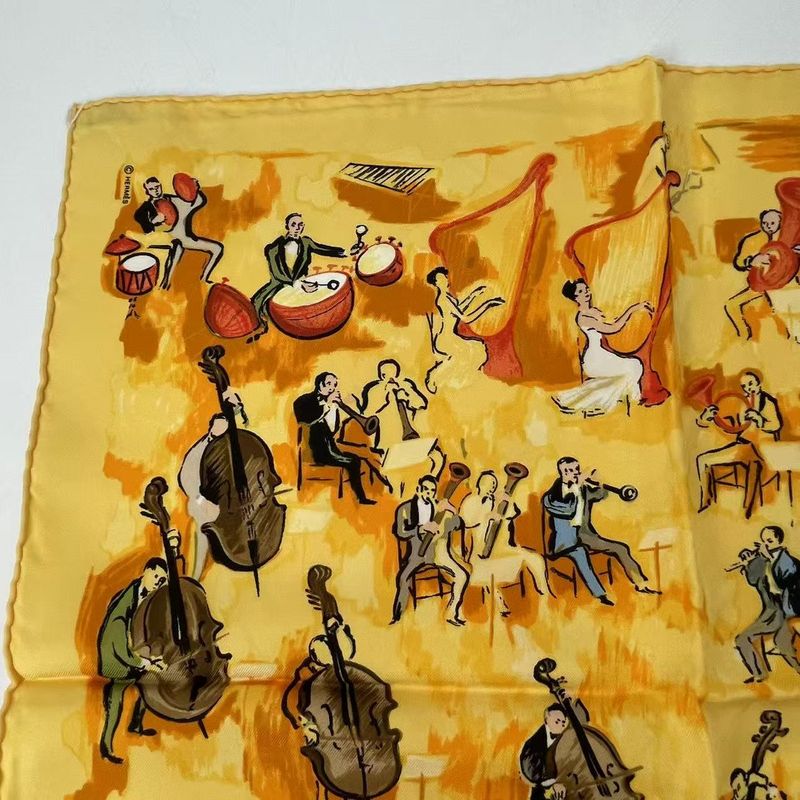 Hermes Silk Scarf Concerto Yellow