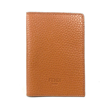 Fendi Passport Case With Logo Leather Brown